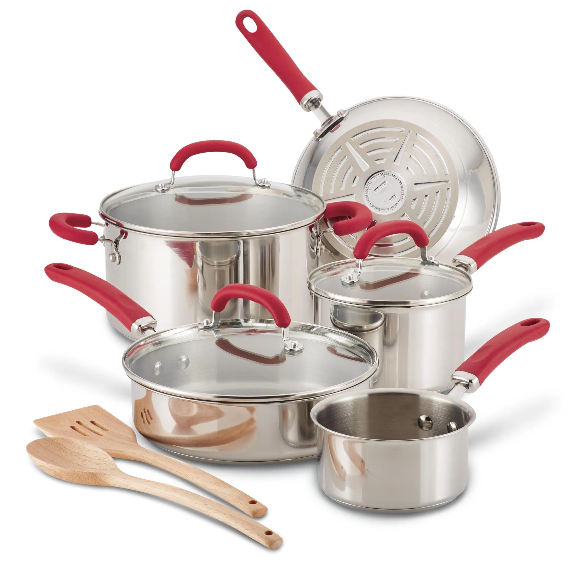 10-Piece Create Delicious Stainless Steel Induction Cookware Set