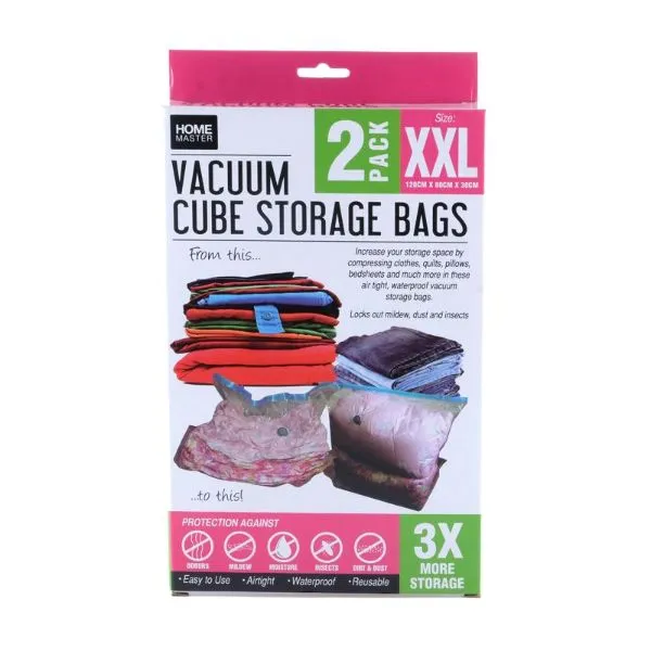 2 Pack Vacuum Cube Storage Bags - xxl