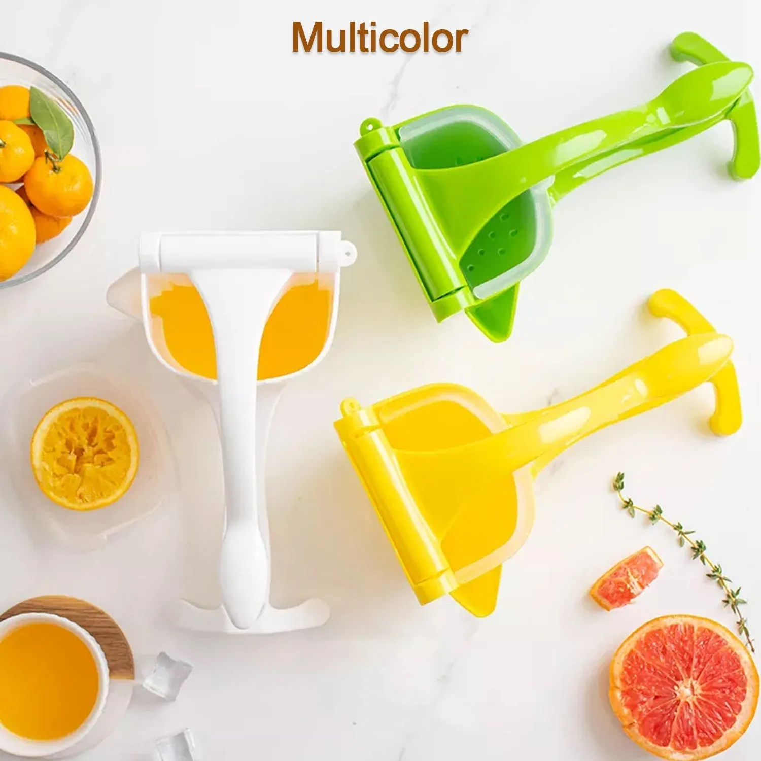 2203 Manual Plastic Fruit Juicer, Hand Press Lemon Squeezer Hand Juicer Citrus Press Juicer Fruit Extractor Tool for Orange, Limes, Lemon ( Brown Box )