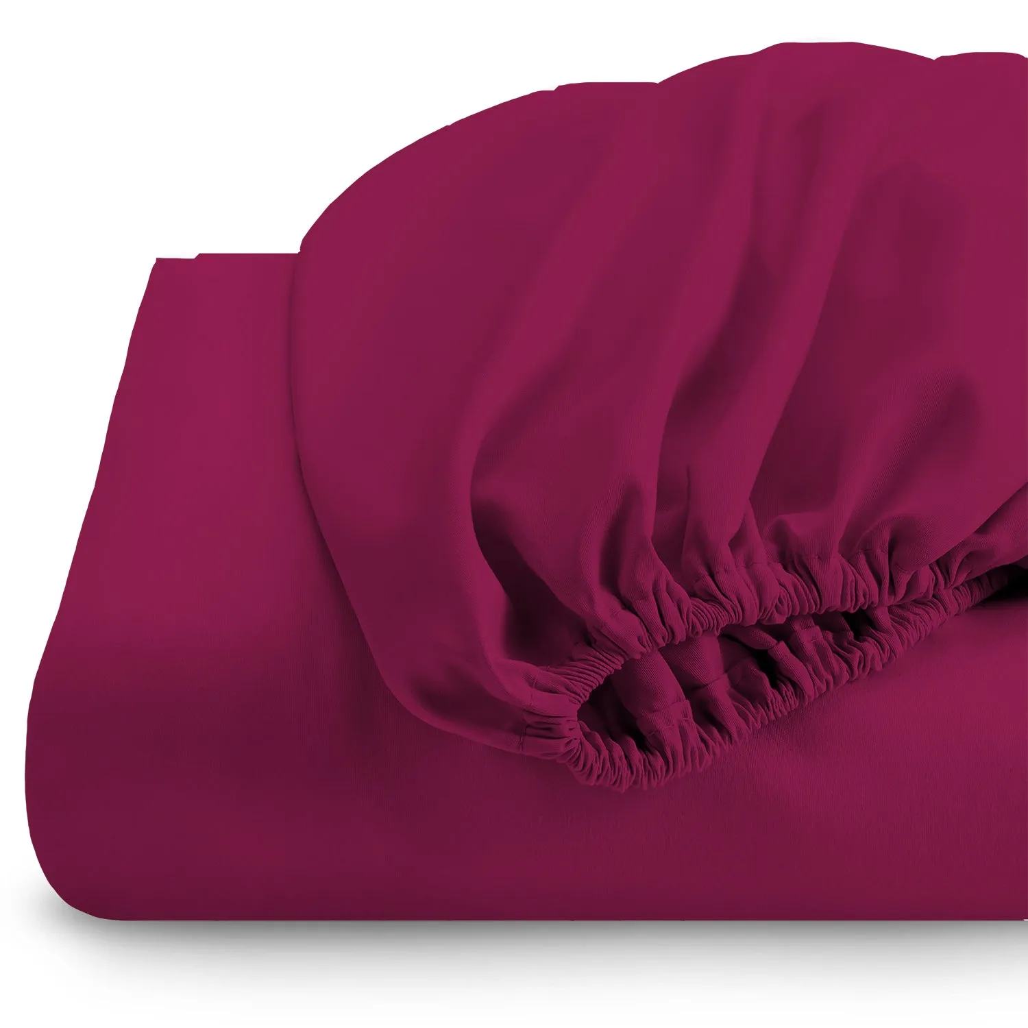 3 Piece Fitted Sheet Set Super Soft Burgundy Single Size 90x200 20cm with 2 Pillow Case