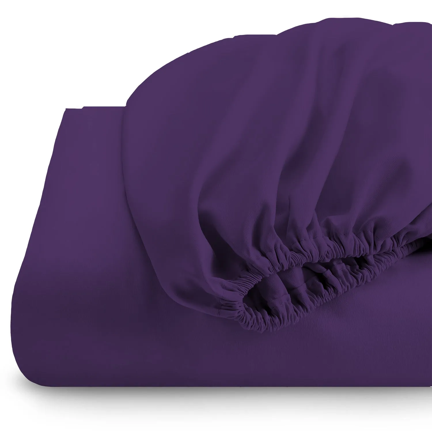 3 Piece Fitted Sheet Set Super Soft Dark Purple Single Size 90x200 20cm with 2 Pillow Case