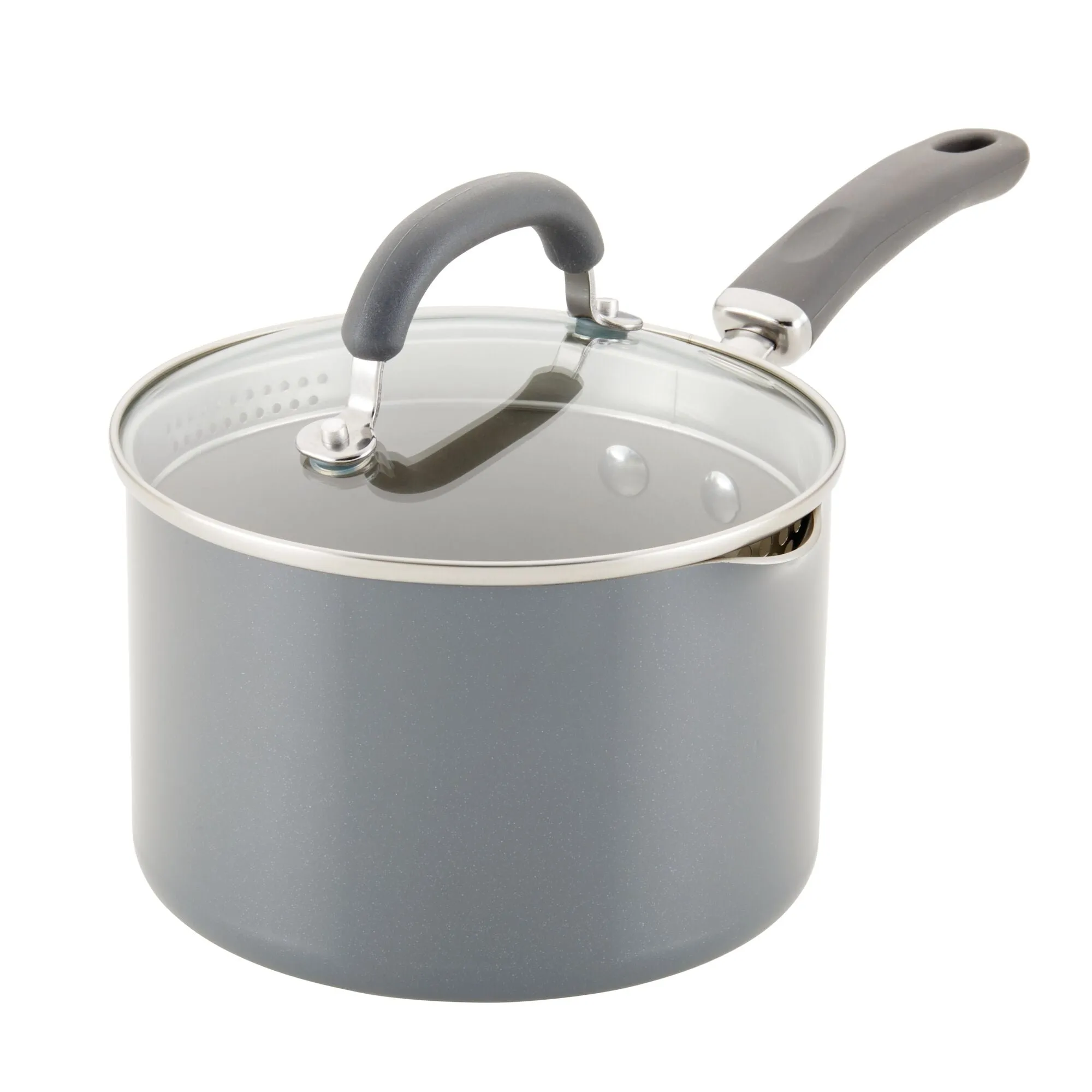 3-Quart Create Delicious Nonstick Induction Straining Saucepan