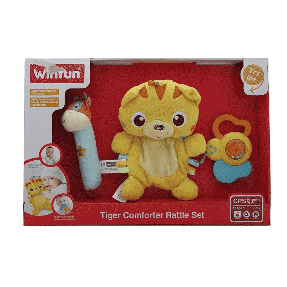 3027-NL WIN FUN TIGER COMFORTER RATTLE SET