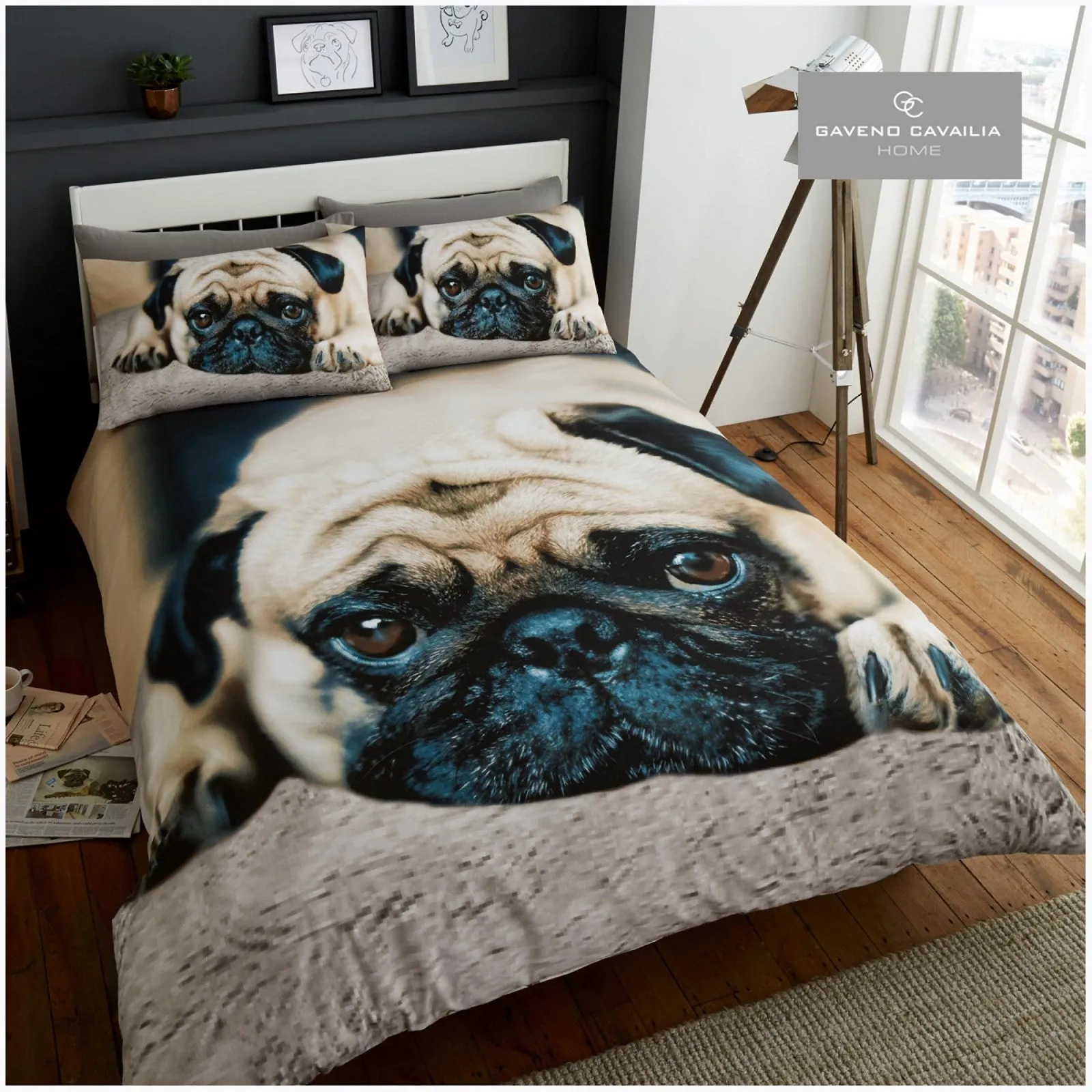 3D Sweet Pug Duvet Set