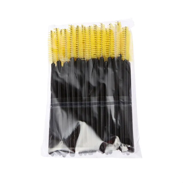 50Pcs/Pack Disposable Eyelash Brushes Mascara Wands Applicator Wand Brushes Eyelash Comb Brushes Spoolers Makeup Tool Kit