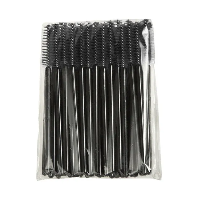 50Pcs/Pack Disposable Eyelash Brushes Mascara Wands Applicator Wand Brushes Eyelash Comb Brushes Spoolers Makeup Tool Kit