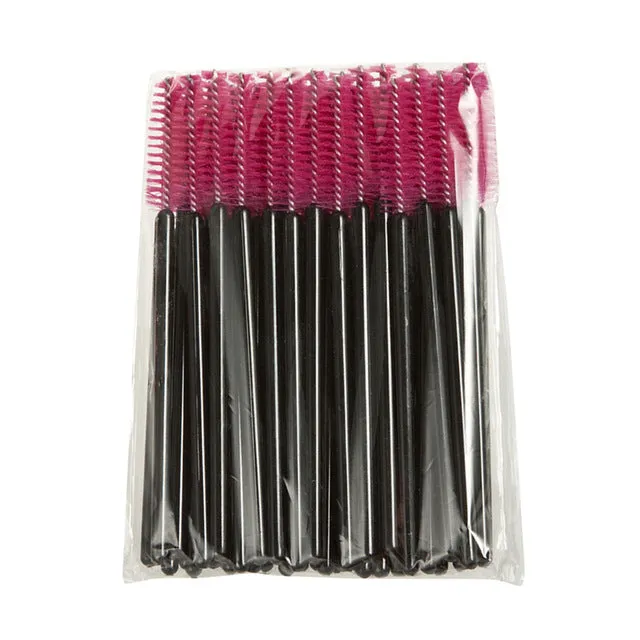 50Pcs/Pack Disposable Eyelash Brushes Mascara Wands Applicator Wand Brushes Eyelash Comb Brushes Spoolers Makeup Tool Kit