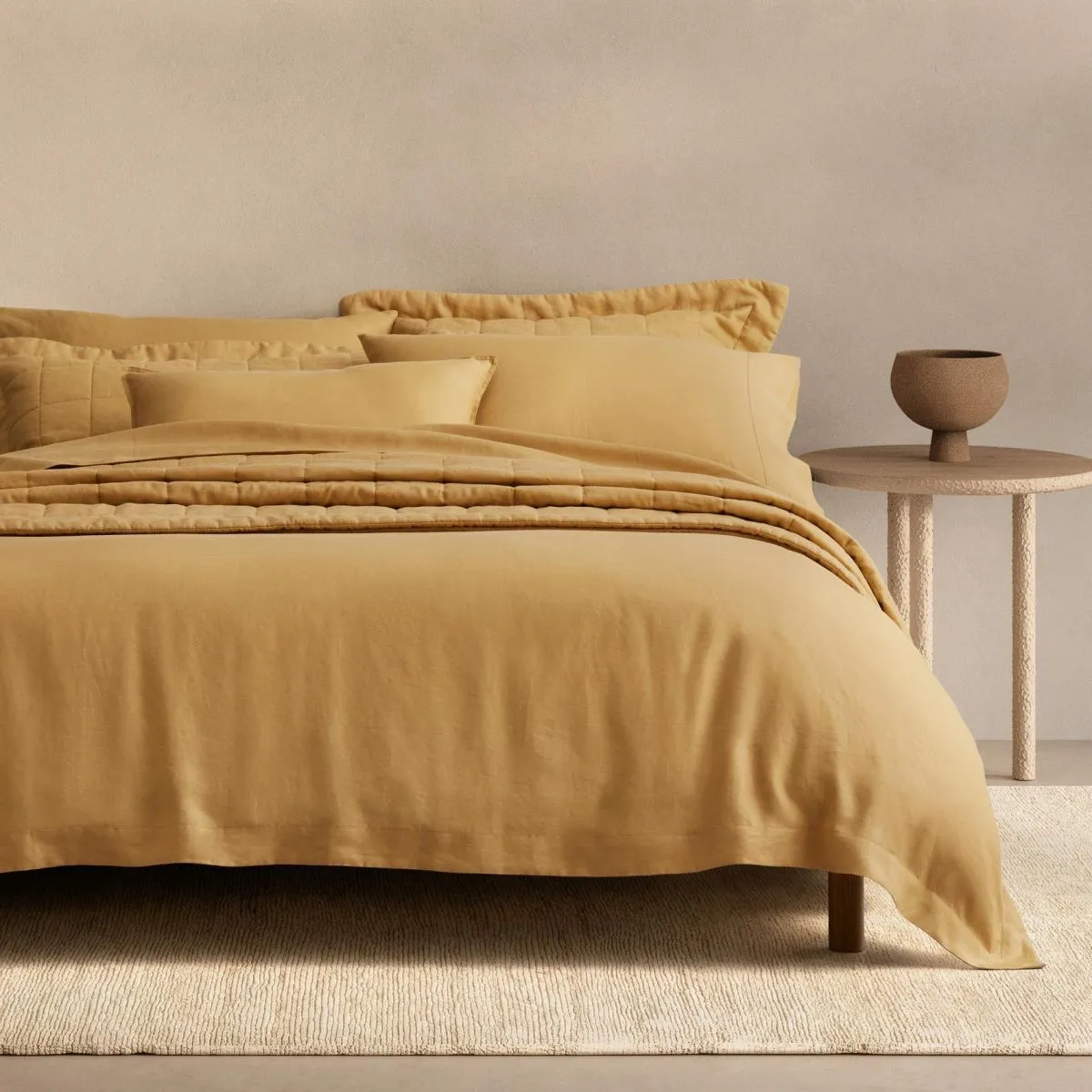 Abbotson Ochre Linen Standard Pillowcase Pair by Sheridan