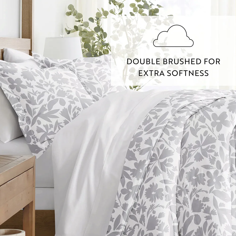 Abstract Garden Patterned Down-Alternative Comforter Set