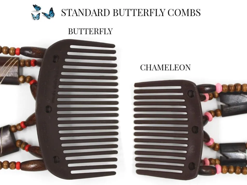 African Butterfly Hair Comb - Dalena Brown 145