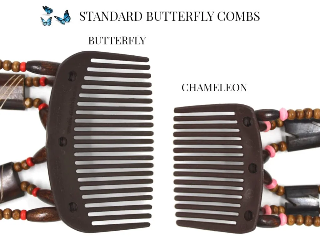 African Butterfly Hair Comb - Ndebele Brown 172