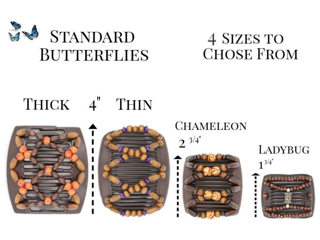 African Butterfly Hair Comb - Ndebele Brown 172