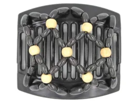 African Butterfly Thick Hair Comb - Ndebele Black 71