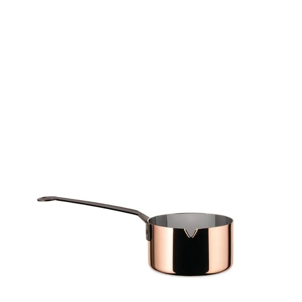 Alessi 90105/10/C La Cintura di Orione copper saucepan with long handle and lid diam.10 cm.