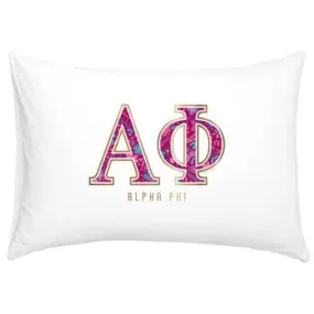 Alpha Phi Floral Cotton Pillowcase - Alexandra Co. a3016