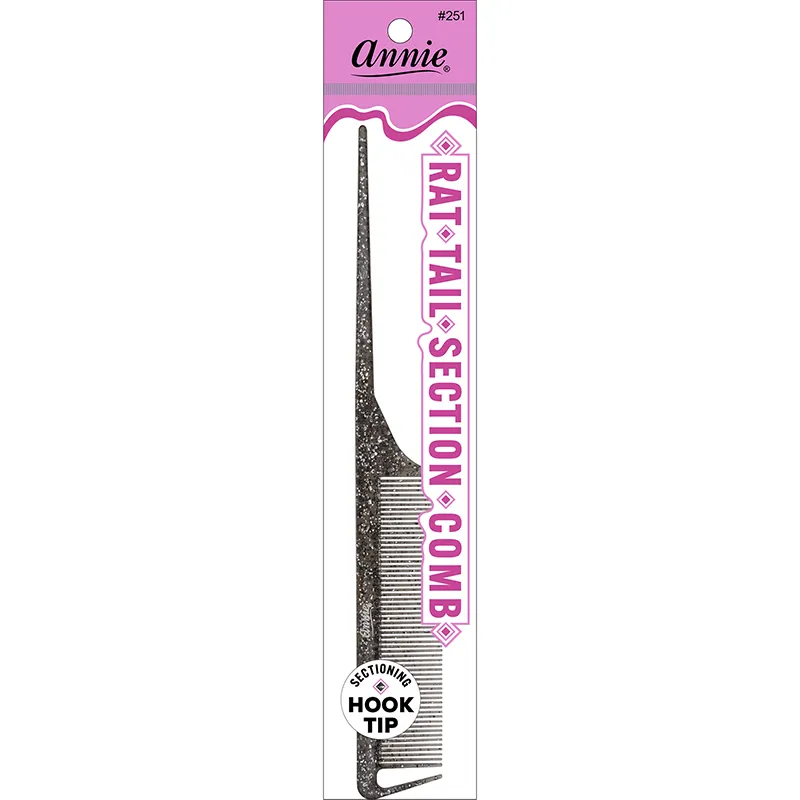 Annie Luminous Rat Tail Section Comb Asst Colors