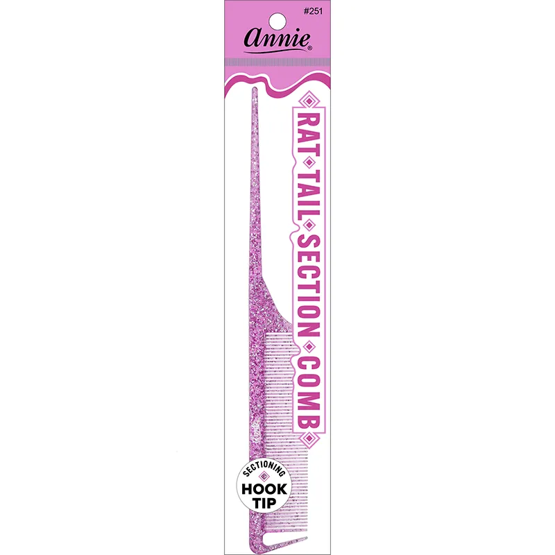 Annie Luminous Rat Tail Section Comb Asst Colors