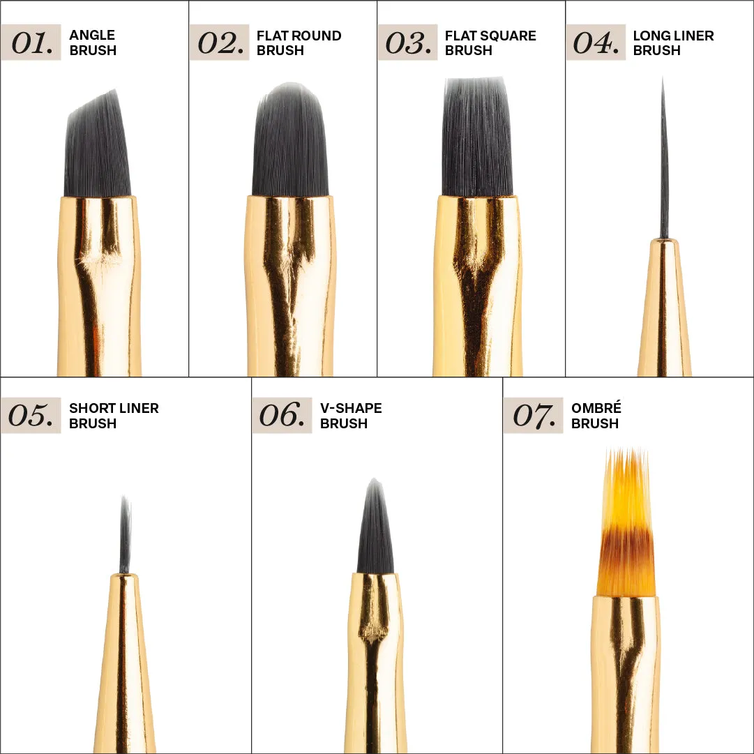 Aprés Art Brush Set - 7pcs w/ Holder