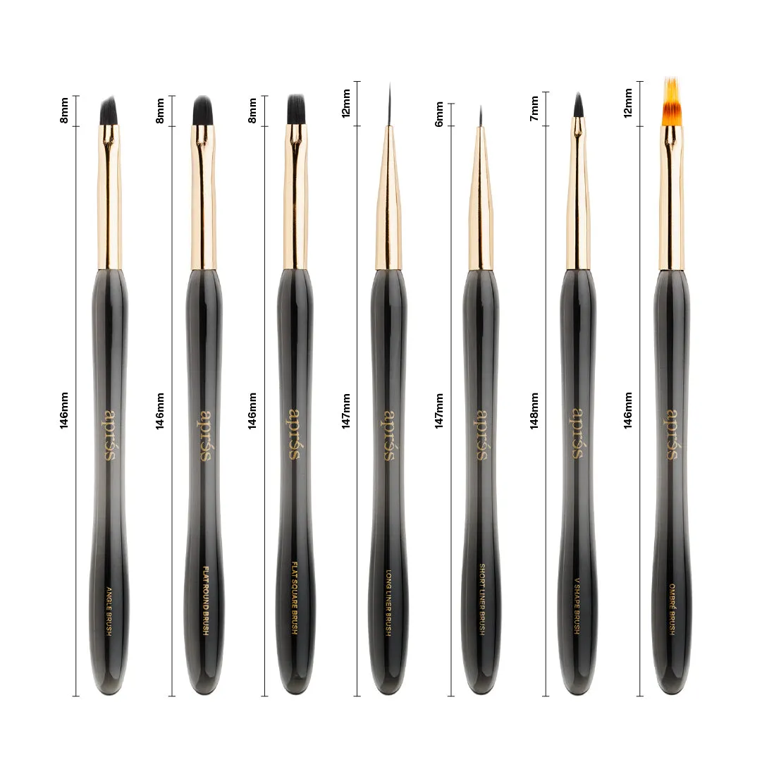 Aprés Art Brush Set - 7pcs w/ Holder