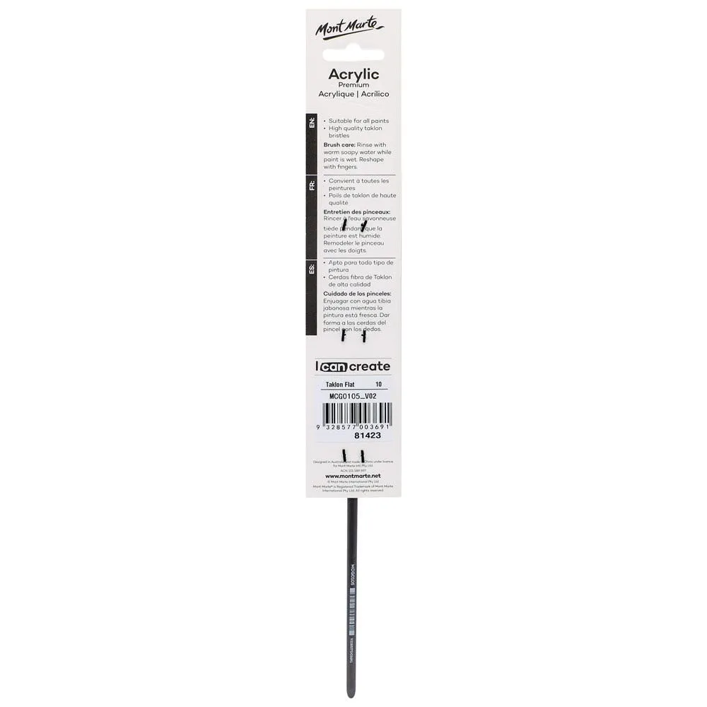 Artist Brush Premium Taklon Flat Long 10