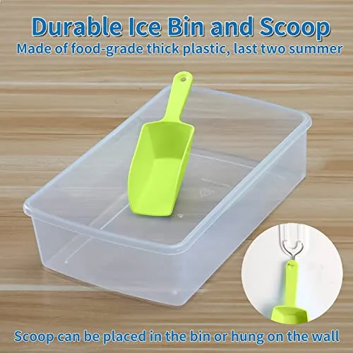 ARTLEO Ice Cube Tray with Lid and Bin for Freezer, Easy Release 55 Nugget Ice Tray with Cover, Storage Container, Scoop. Perfect Small Ice Cube Maker Tray & Mold. Flexable Durable Plastic, BPA Free