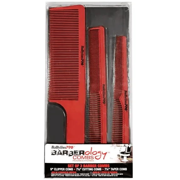 BaBylissPRO Barberology Set of 3 Barber Combs