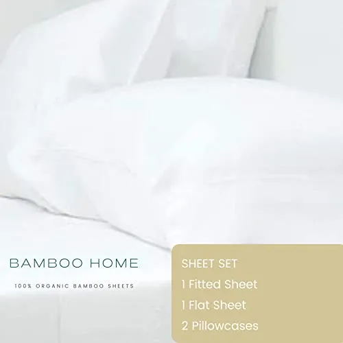 Bamboo Sheets Queen - Super Soft and Cooling Sheets, 100% Organic Bamboo Sheets, Deep Pocket, Bamboo Bed Sheet Set 4pc, eco friendly - Bamboo Home