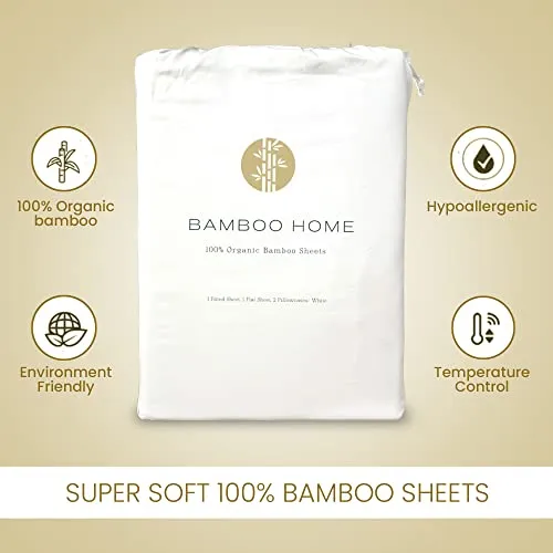 Bamboo Sheets Queen - Super Soft and Cooling Sheets, 100% Organic Bamboo Sheets, Deep Pocket, Bamboo Bed Sheet Set 4pc, eco friendly - Bamboo Home