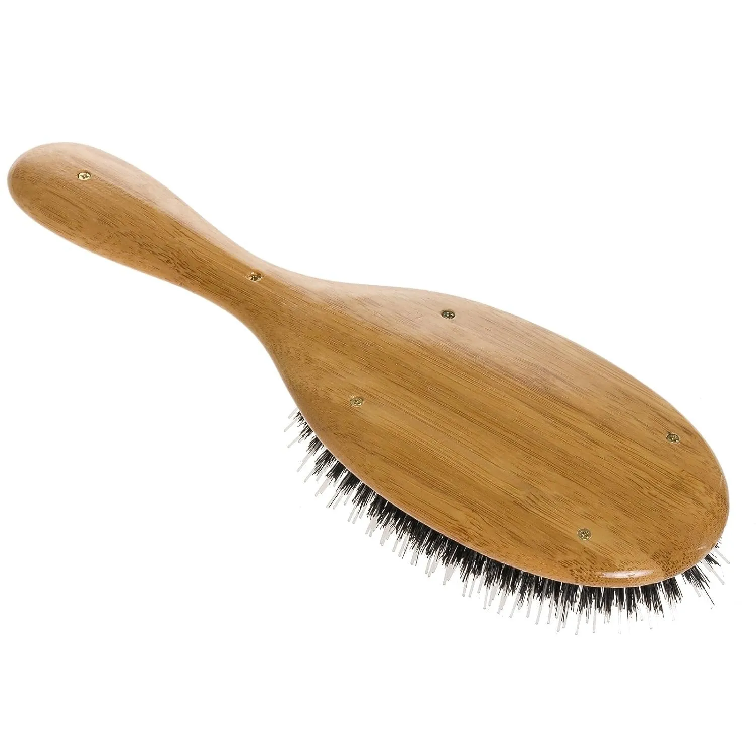 BASS BRUSHES - Large Oval Hairbrush with Natural Bristle   Nylon Pin - 1 Brush