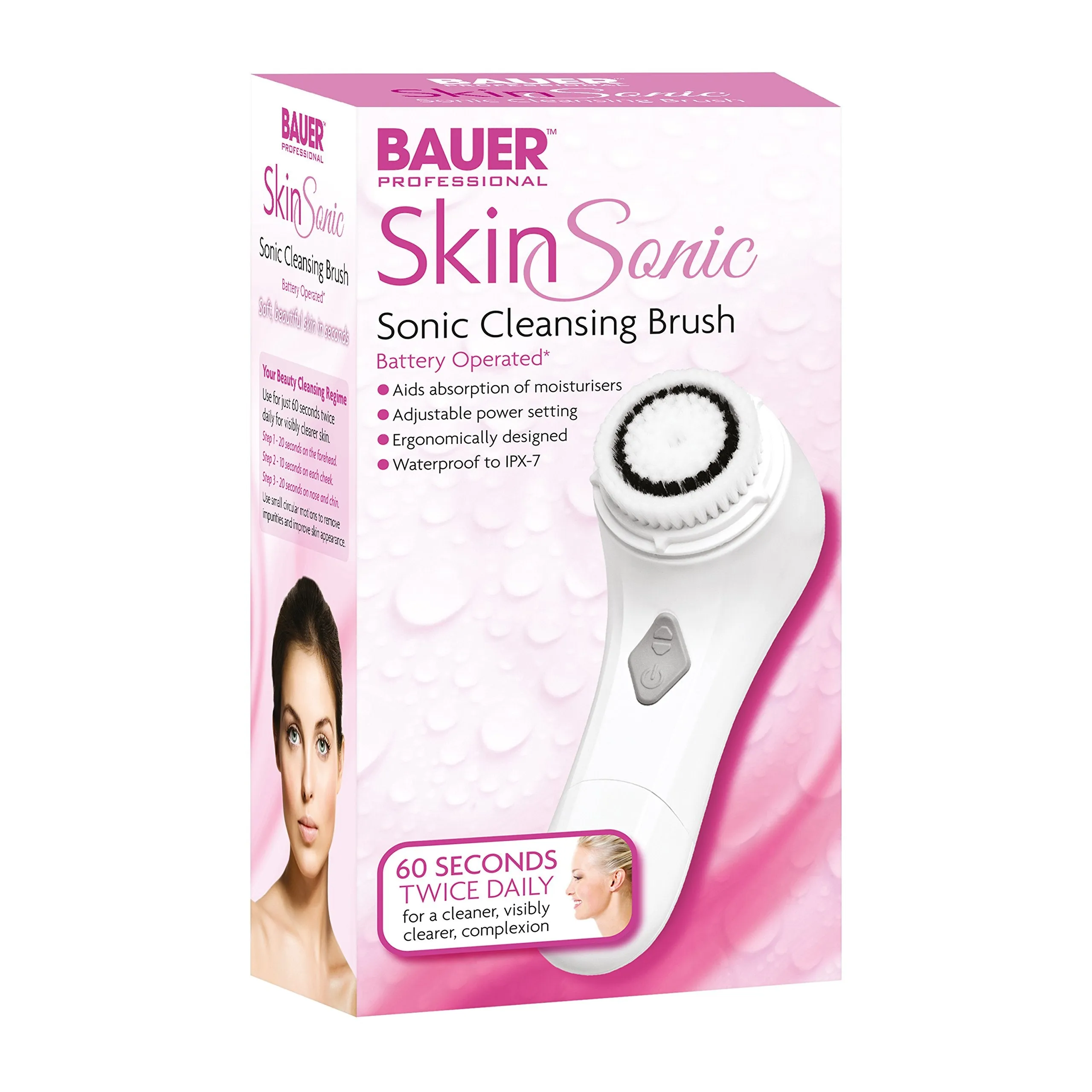 Bauer Professional Skin Sonic Cleansing Brush ~ Cleaner, Softer Skin ~ Battery Operated ~ 38720