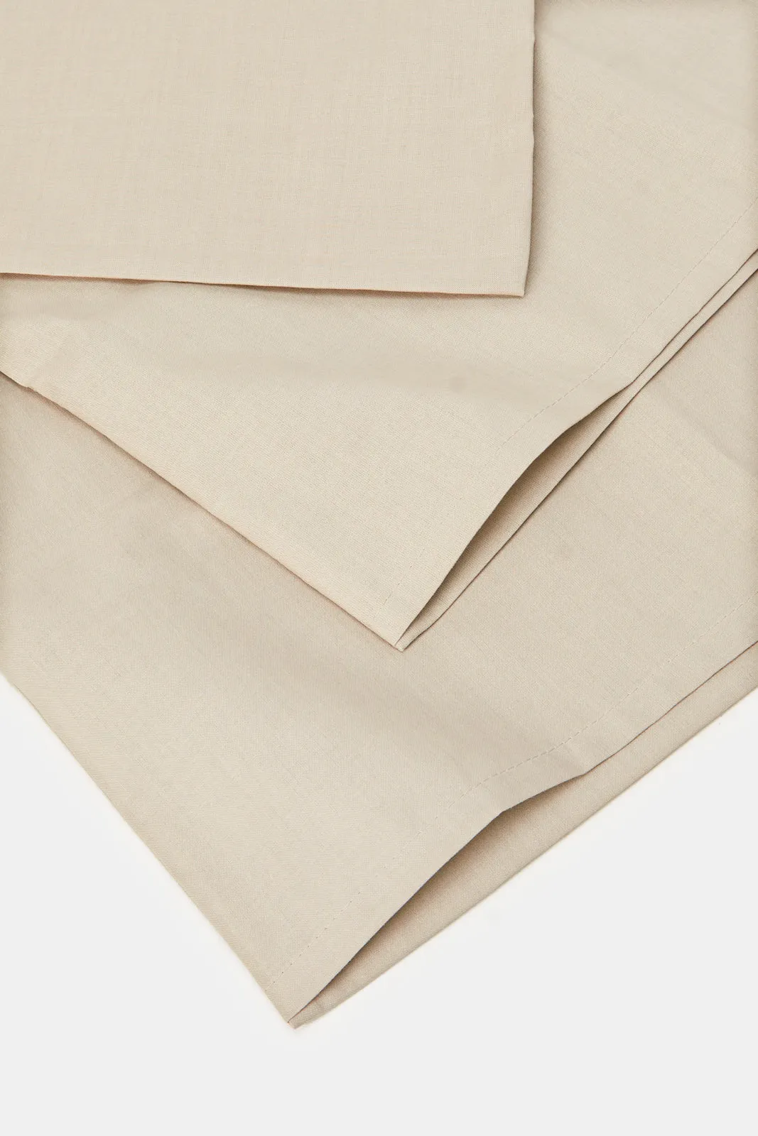 Beige 3 Piece Duvet Cover Set (King Size)