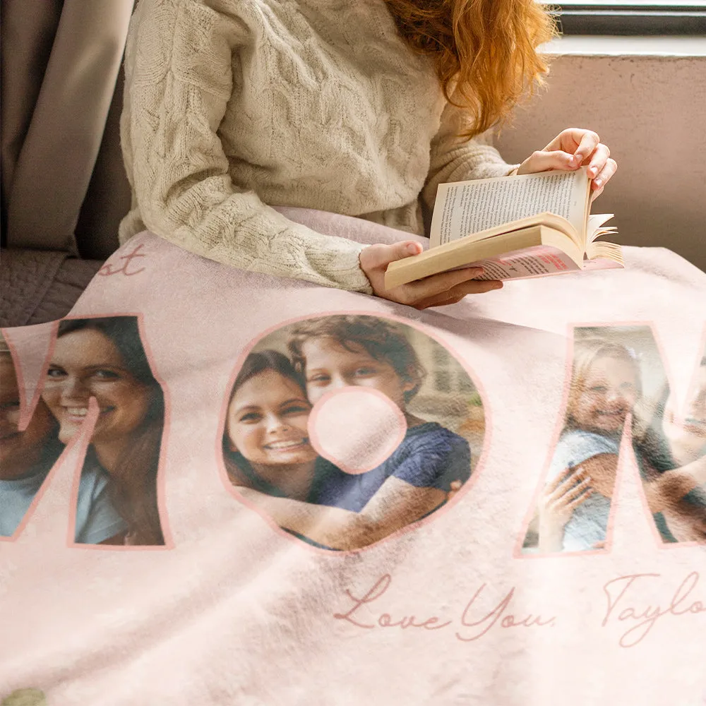 Best Mom Custom Photo Blanket Personalised Text Blanket