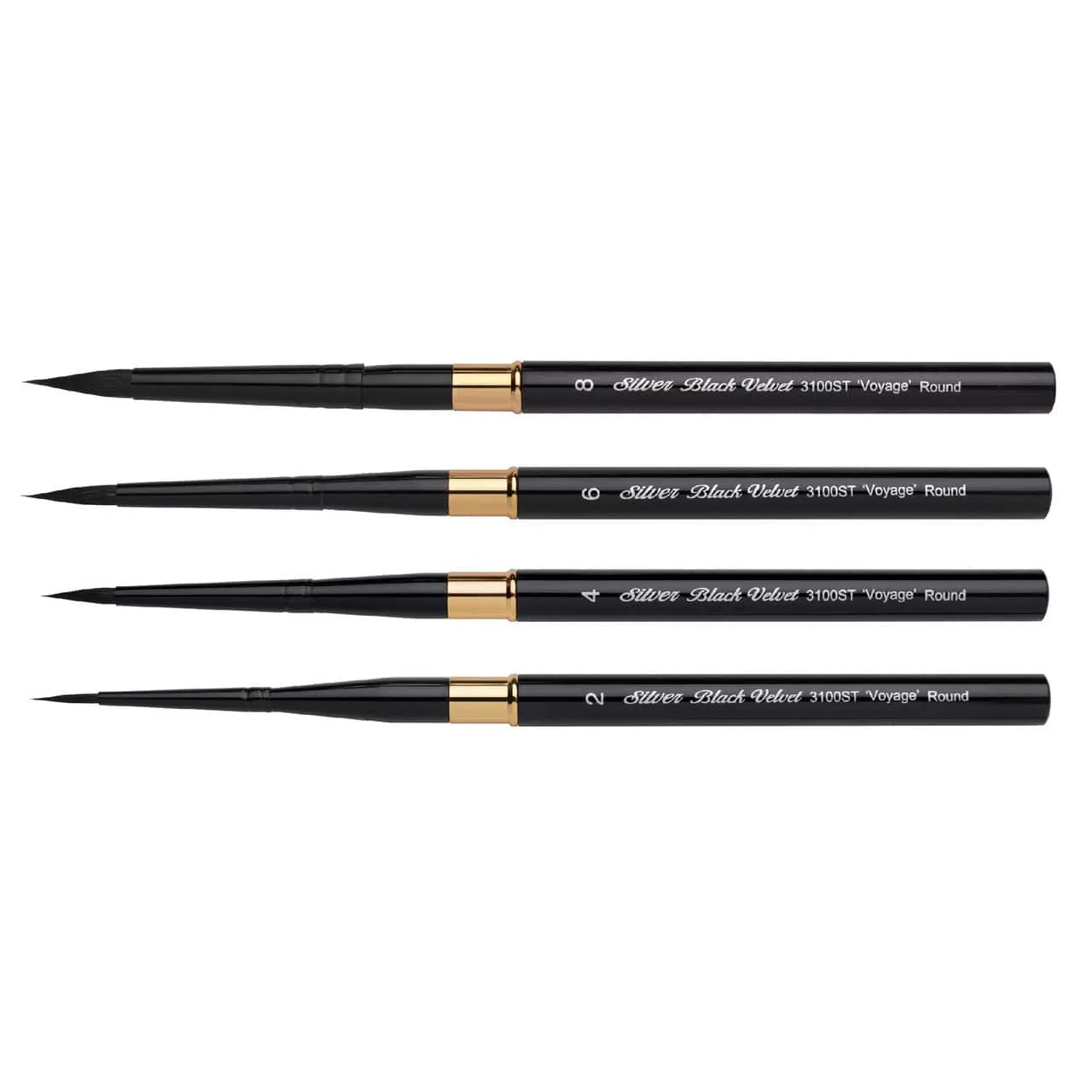 Black Velvet® Voyage Travel Short Handled Brushes - Round 4