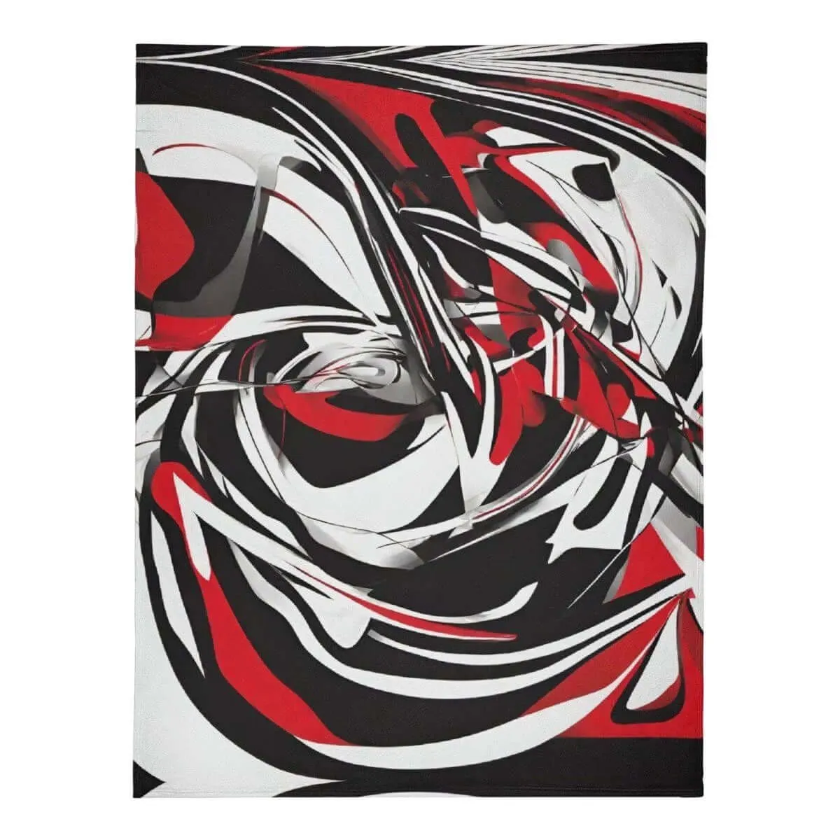 Black White and Red Soft Fleece Blanket