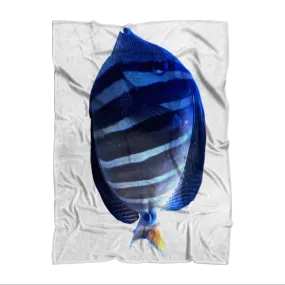 Blue Striped Fish Sublimation Throw Blanket