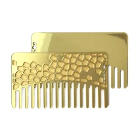 Brass Tile Mirror Comb | Metal Wallet-Sized