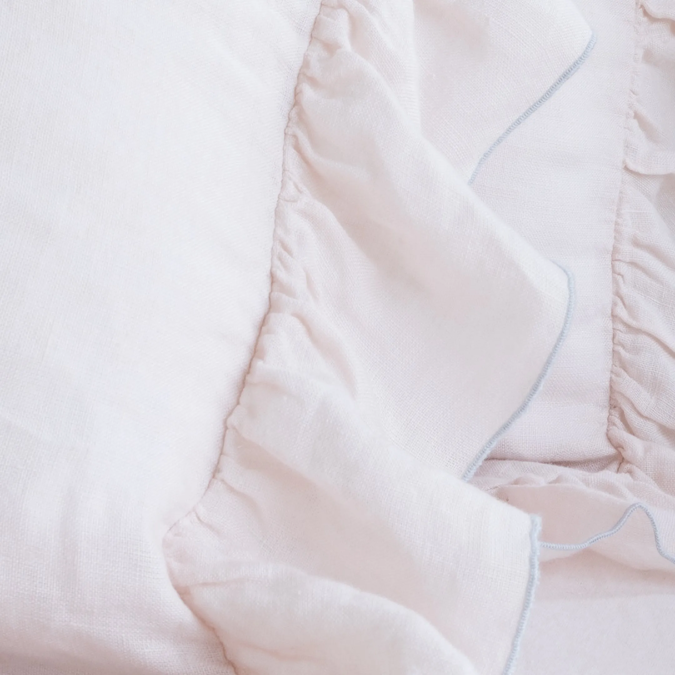 Breeze Linen Ruffle Pillowcase Pair - Rose