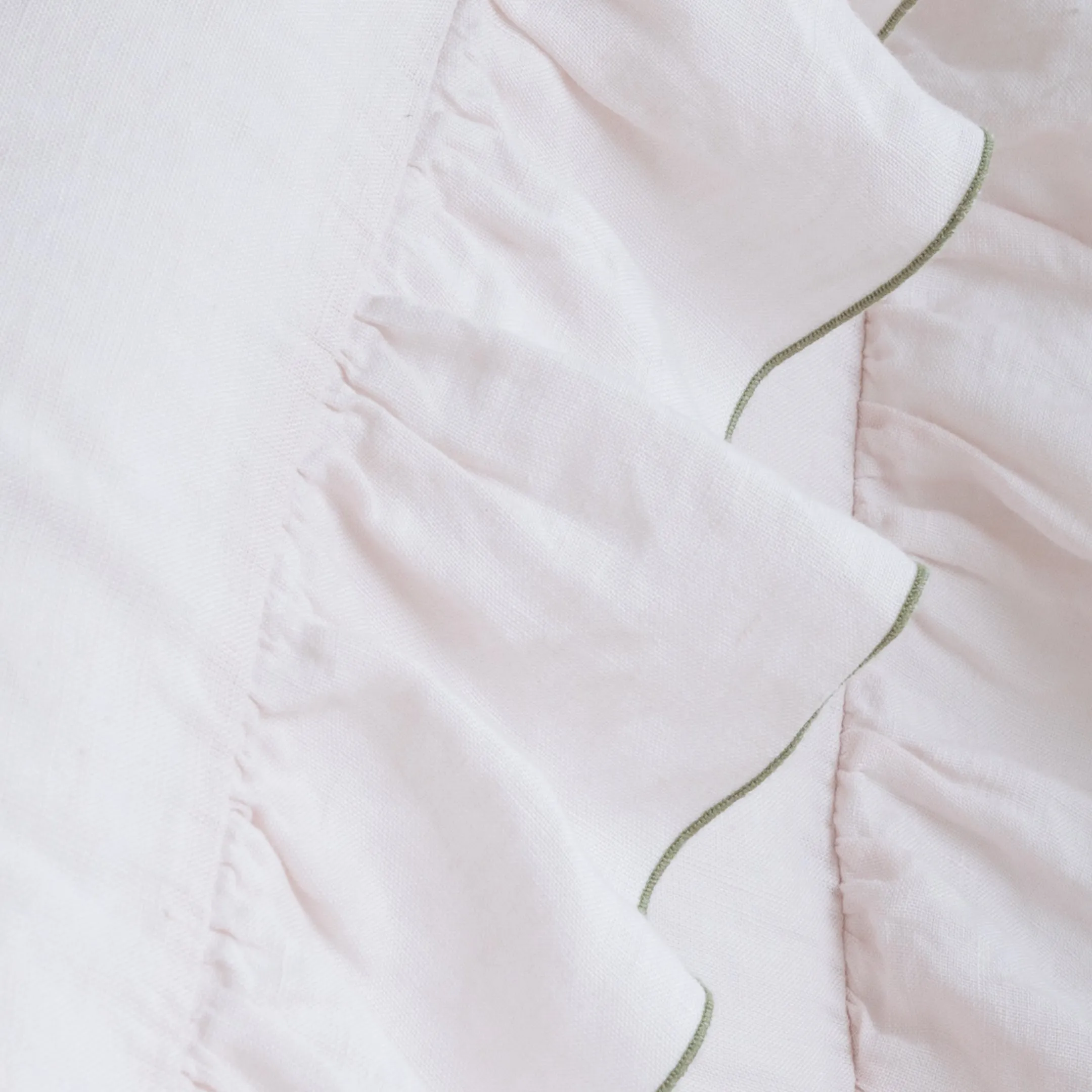 Breeze Linen Ruffle Pillowcase Pair - Rose