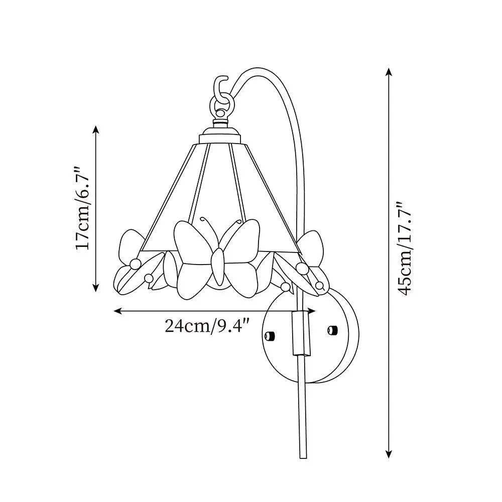 Briandy Tiffany Wall Lamp 8.2″- 17.7″