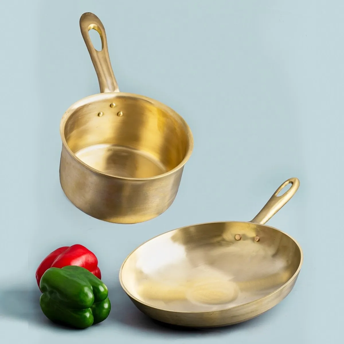 Bronze/ Kansa Handmade Combo (Saucepan   Sautépan)