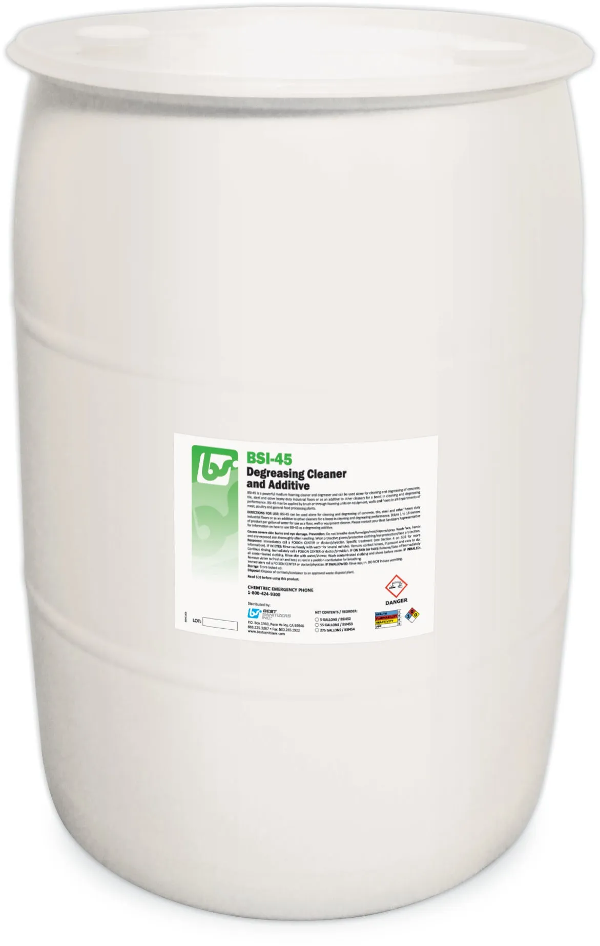 BSI-45 Degreasing Cleaner and Additive, 55 Gallon Drum (1/ea)