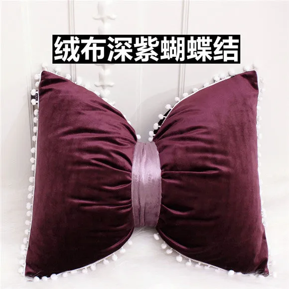 Candy Purple Italian Velvet Luxury Model Room Decor Pillows Princess Room Cushion Cute Edge