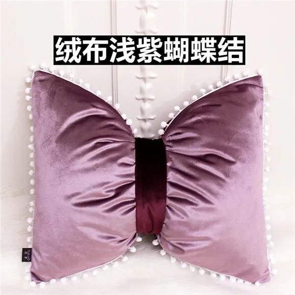 Candy Purple Italian Velvet Luxury Model Room Decor Pillows Princess Room Cushion Cute Edge