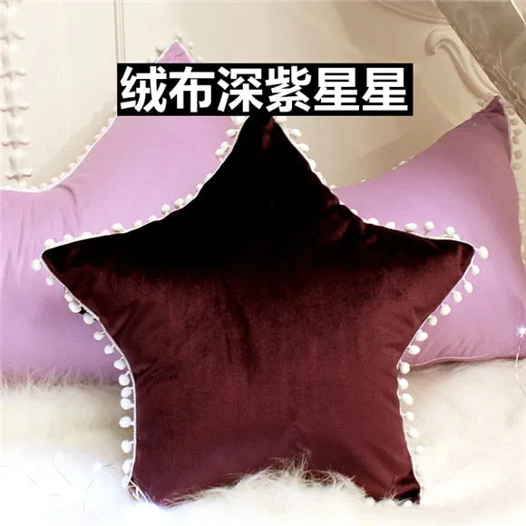 Candy Purple Italian Velvet Luxury Model Room Decor Pillows Princess Room Cushion Cute Edge