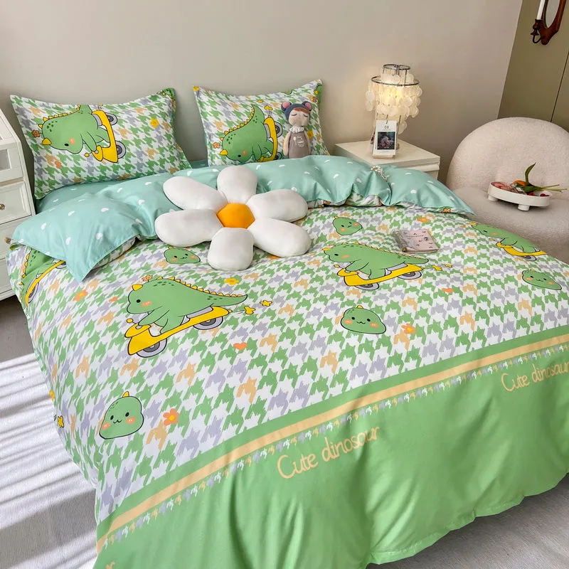 Cartoon Dino Bunny Good Life Bedding Sets