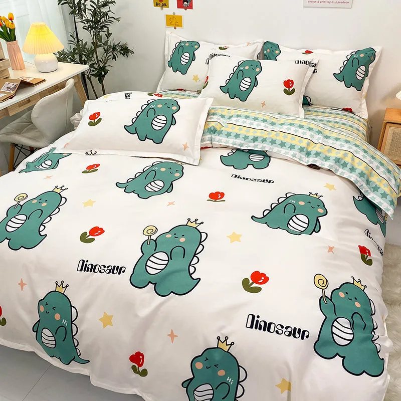 Cartoon Dino Bunny Good Life Bedding Sets