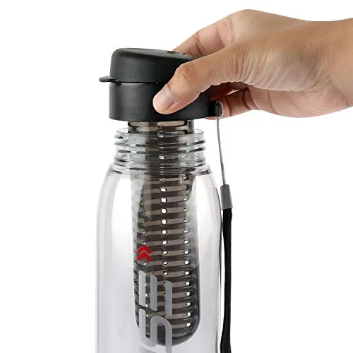 Cello Infuse Plastic Water Bottle, 800 ml, Black