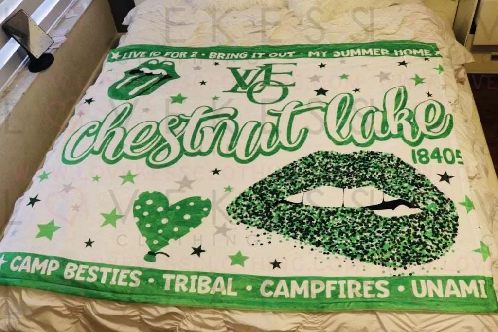 Chestnut Lake Camp Custom Fleece Blanket