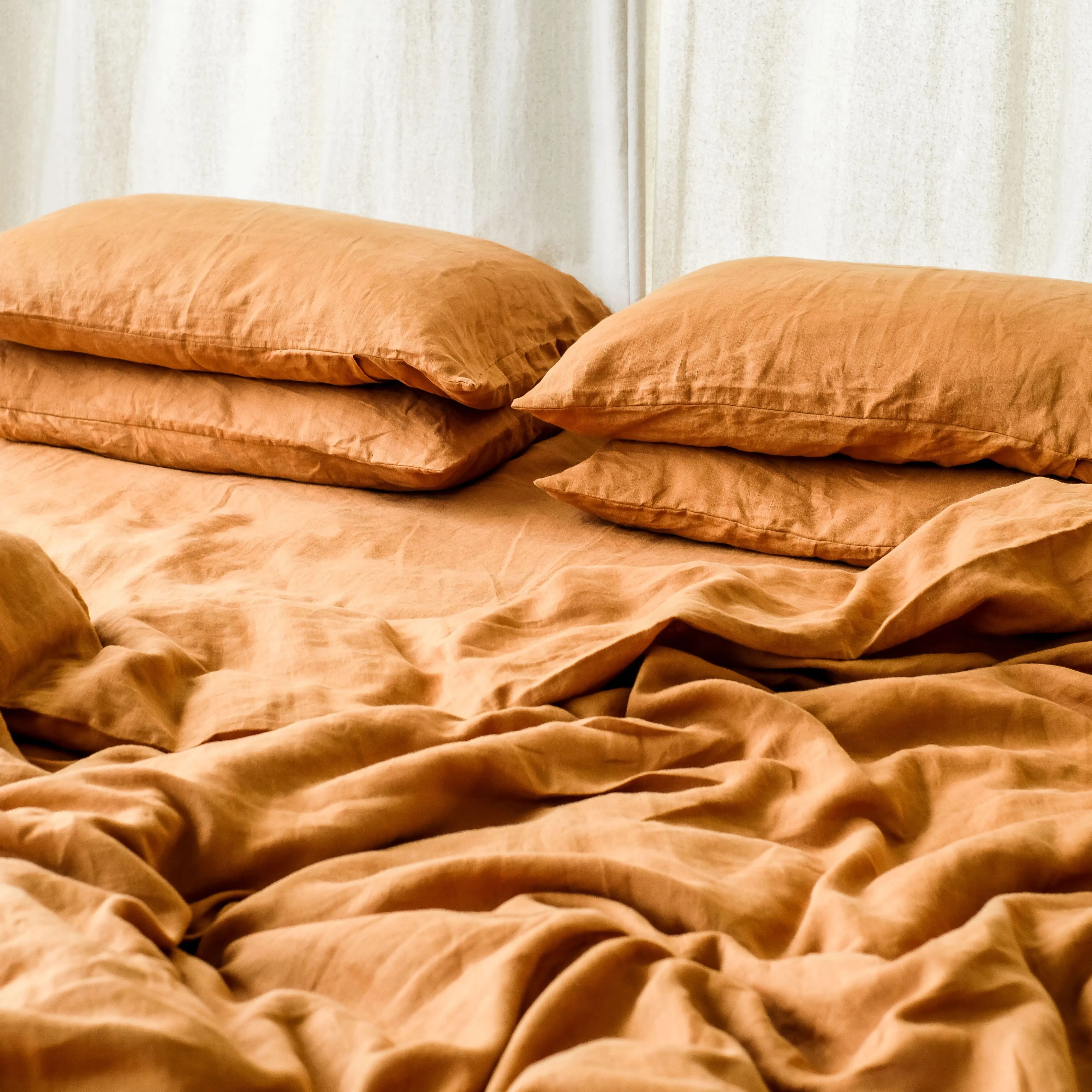 Cinnamon Linen Duvet Cover