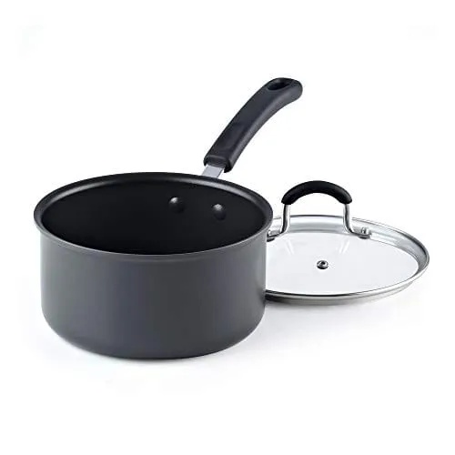 Cook N Home Professional Anodize Cookware, 2.5 Quarts, Black